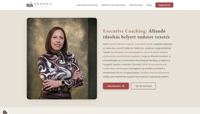 Kránicz Executive weboldal